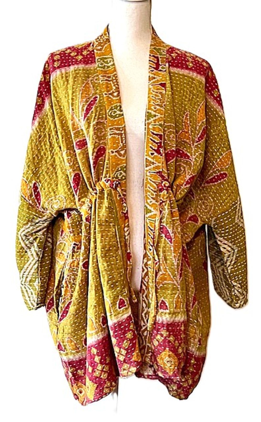 Kantha Bae Shortie Kimono (Mustard)