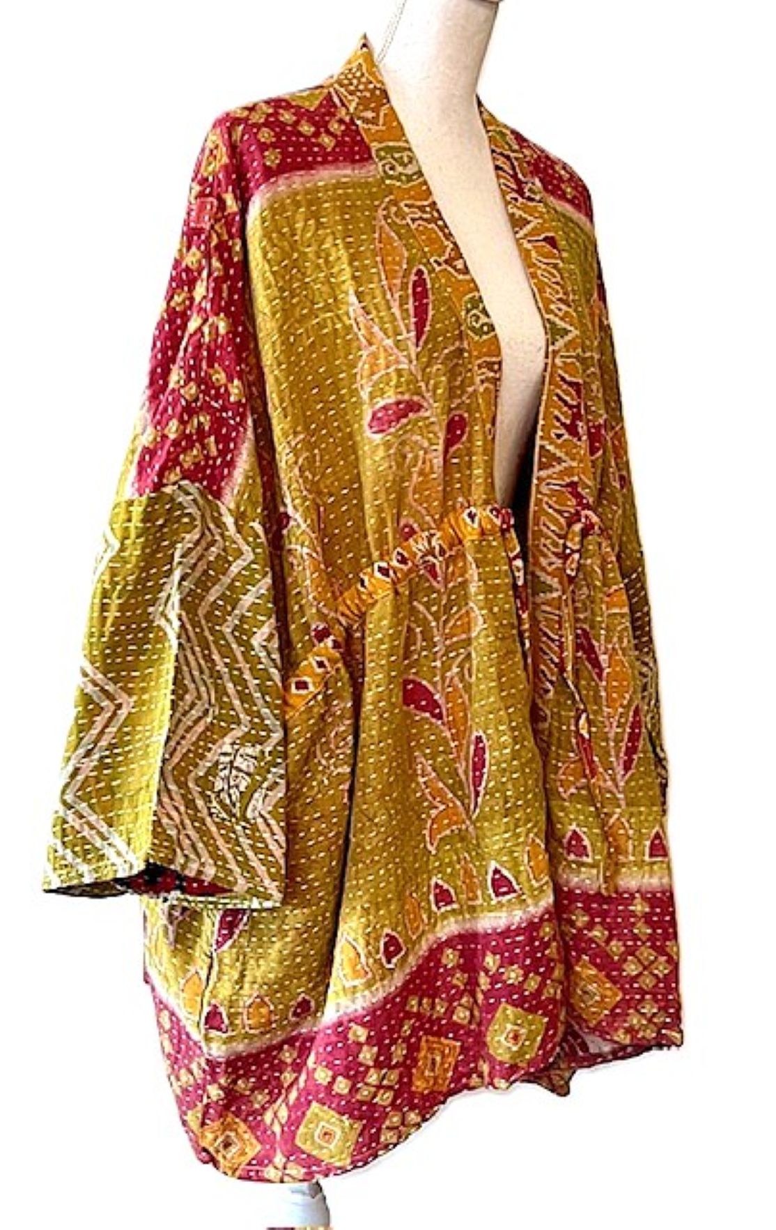 Kantha Bae Shortie Kimono (Mustard)