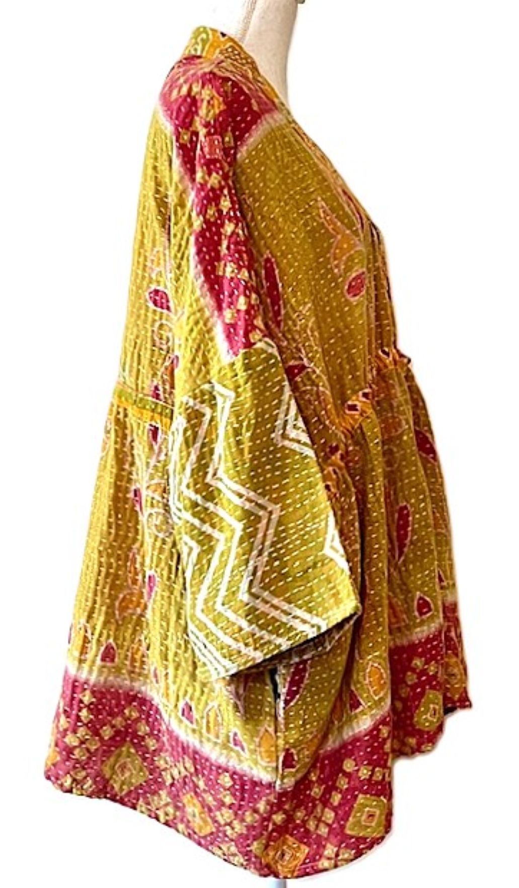 Kantha Bae Shortie Kimono (Mustard)