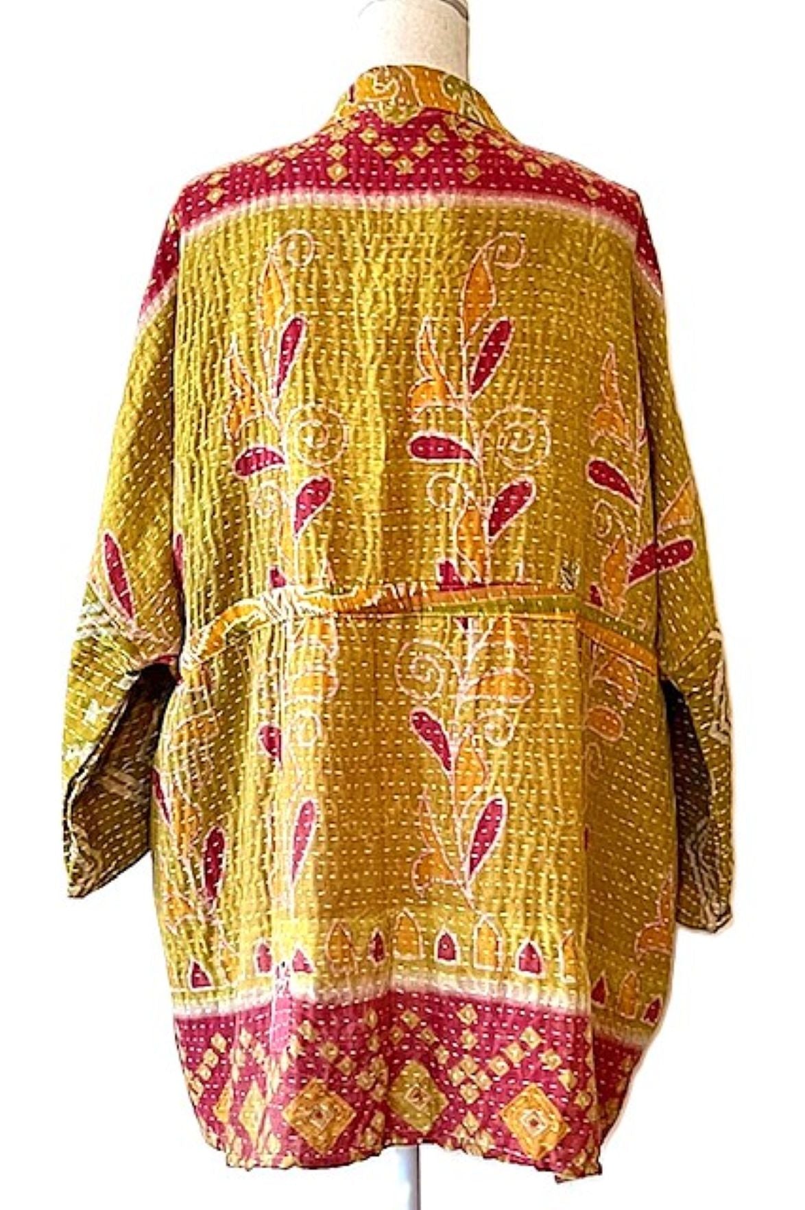 Kantha Bae Shortie Kimono (Mustard)
