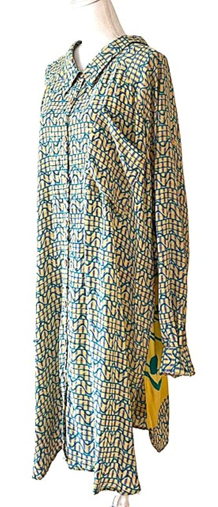 Kantha Bae Button Down Silk Dress. 3 Prints Available. NEW STYLE