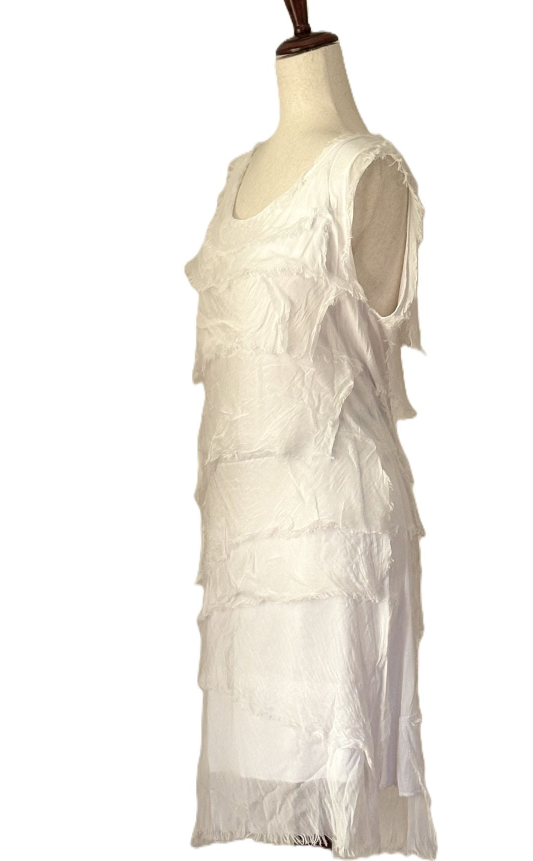 Dresses, Linen and Silk Italian Collection Tiered Short Length Is Stylish (2 Colors)