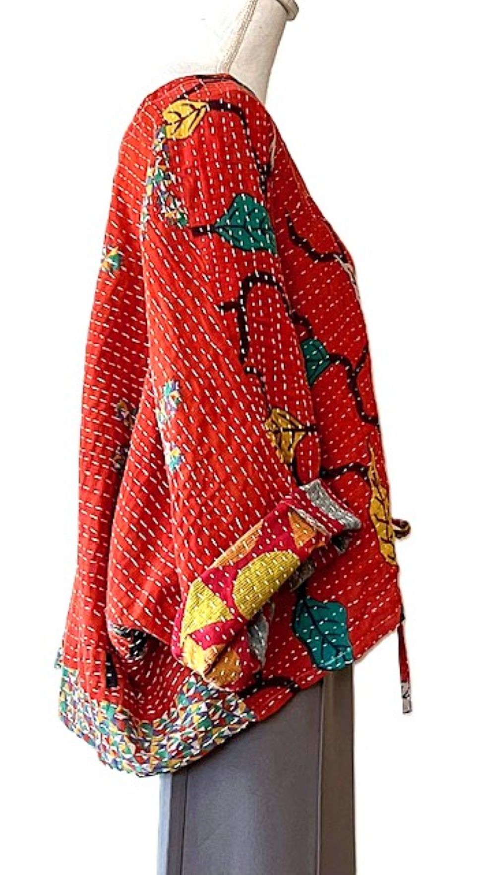 Kantha Bae Cotton Artisan Butterfly Top (Red)