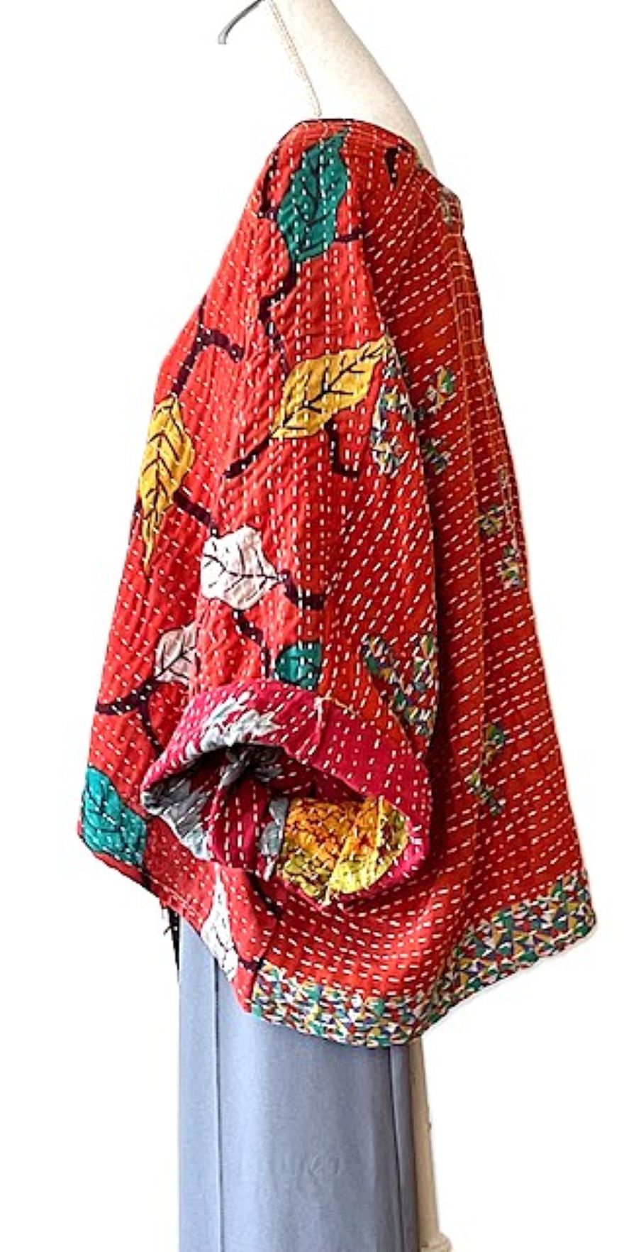 Kantha Bae Cotton Artisan Butterfly Top (Red)