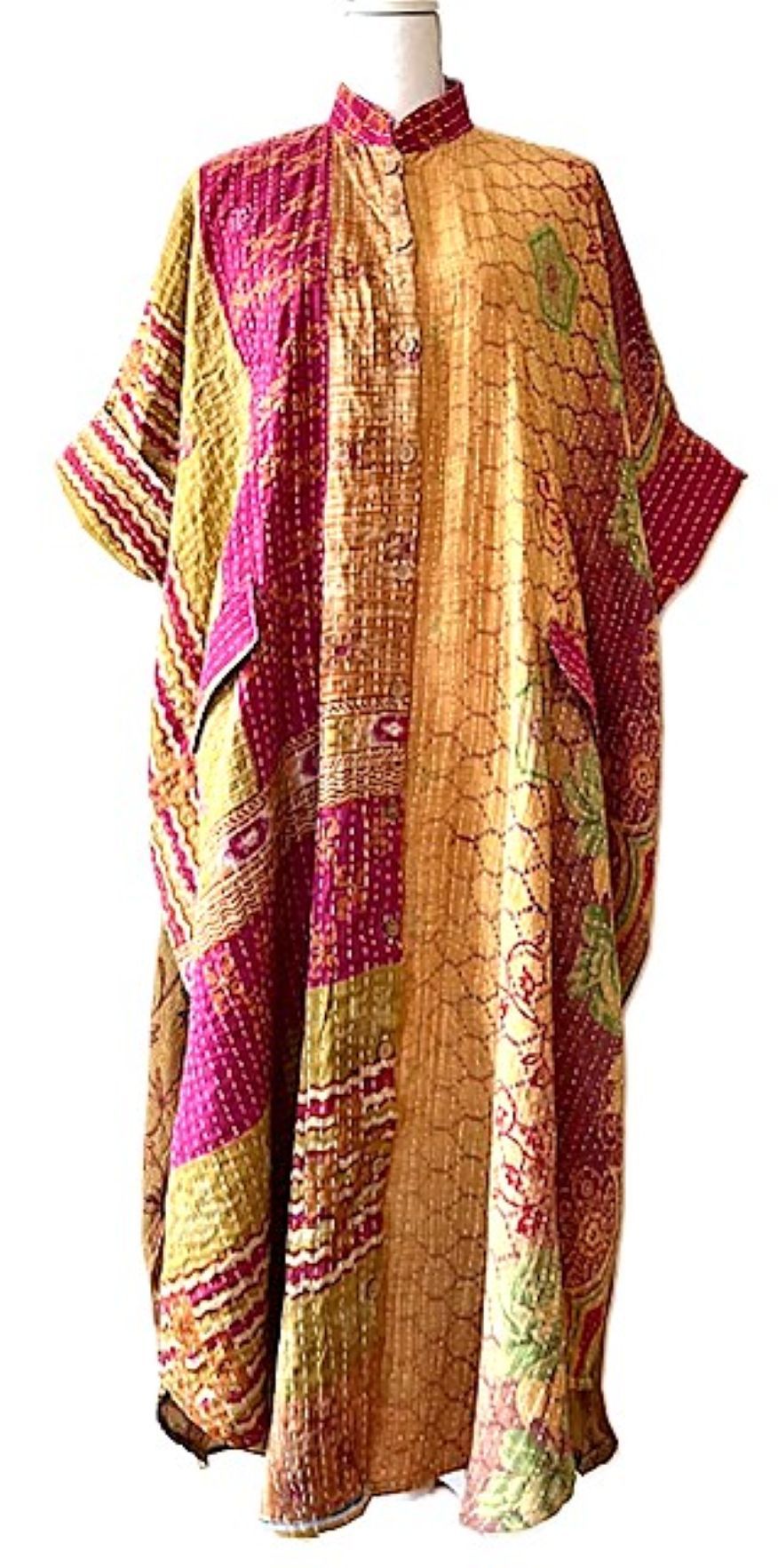 Kantha Bae Free To Be Maxi Tunic Extends The Pleasure. (Bronze and Pink)