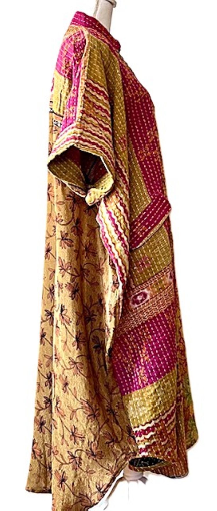 Kantha Bae Free To Be Maxi Tunic Extends The Pleasure. (Bronze and Pink)