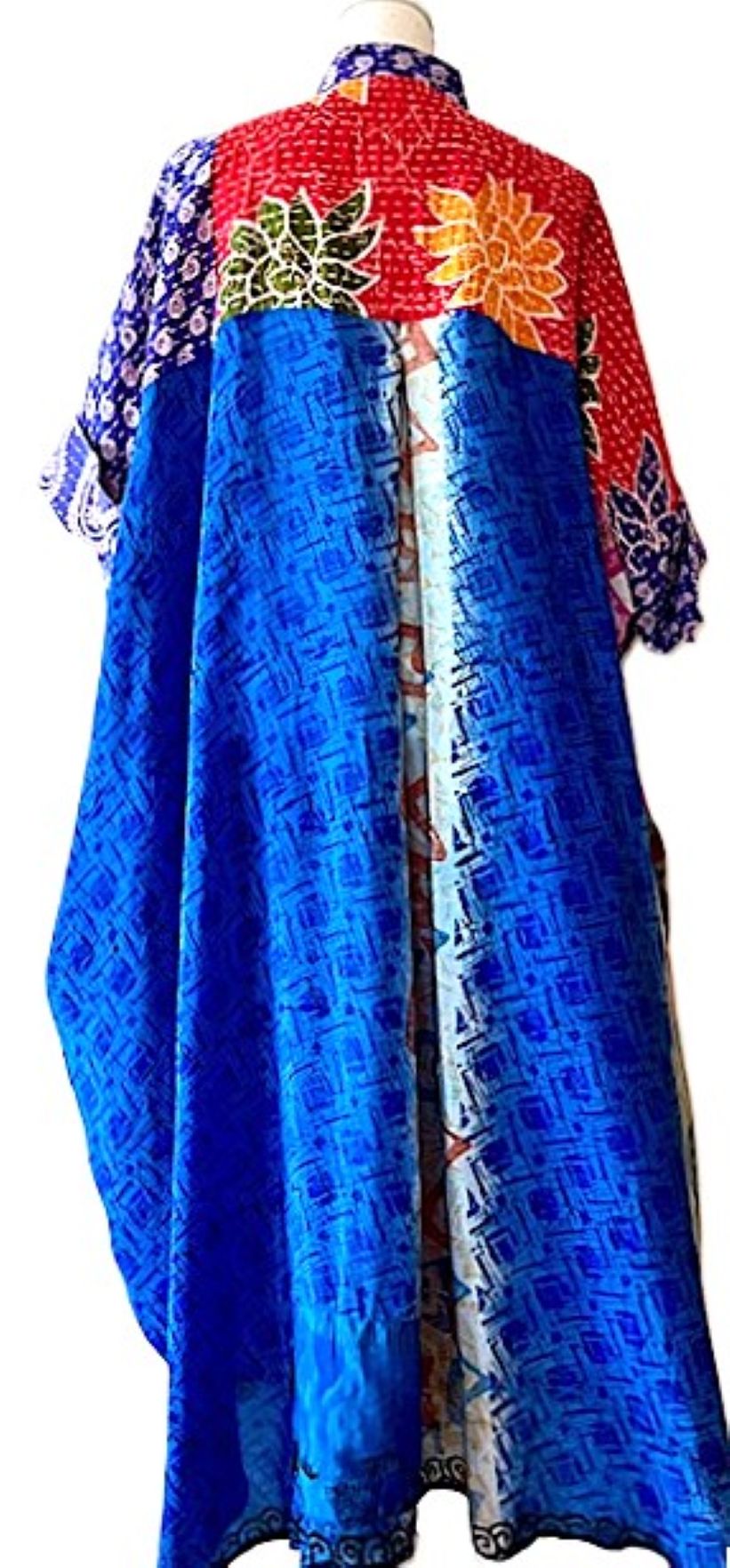Kantha Bae Free To Be Maxi Tunic Extends The Pleasure. (Red and Blue)