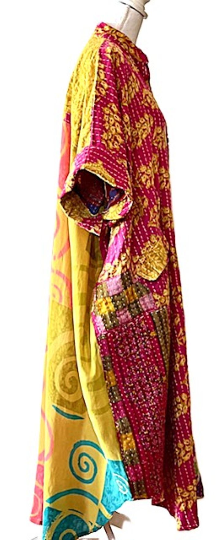 Kantha Bae Free To Be Maxi Tunic Extends The Pleasure. (Pink and Yellow)