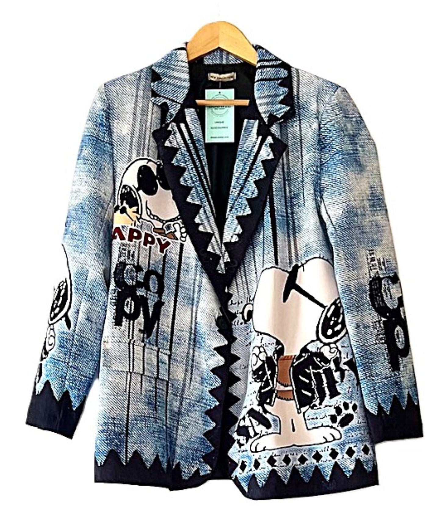 Contemporary One Size Italian "Snoopy" or Peanuts Printed Blazer (2 Choices).