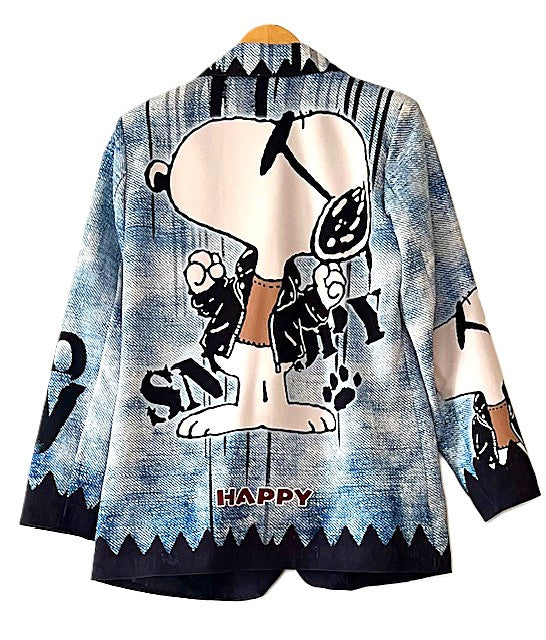 Contemporary One Size Italian "Snoopy" or Peanuts Printed Blazer (2 Choices).
