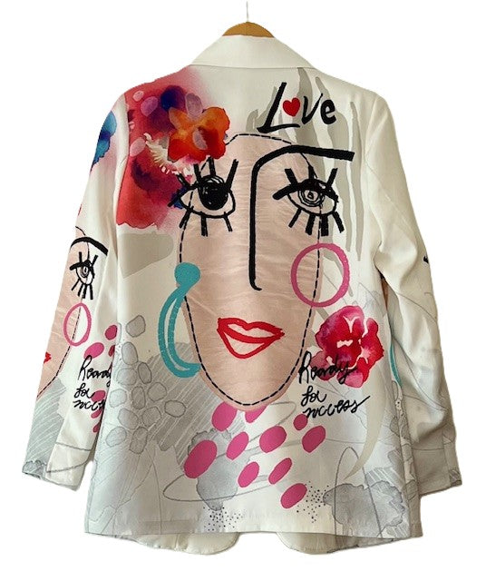 Contemporary One Size Italian Printed Blazers. (Picasso and or Frida)
