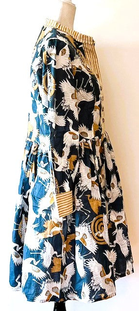 Tailored Floral Block Print Cotton Dress Looks Crisp and Professional
