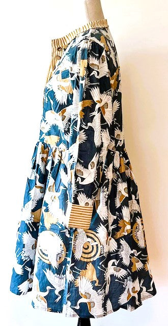 Tailored Floral Block Print Cotton Dress Looks Crisp and Professional