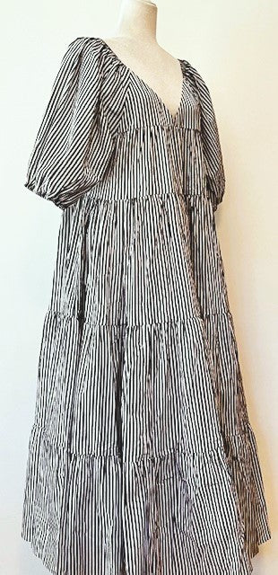 Flattering Easy Tiered Striped Midi Dress Is A Best Seller