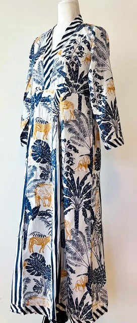 Updated Midi Cotton Block Stripe and Floral Print Dress Is Striking