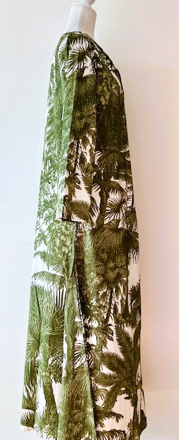 Elegant Floral Block Print Midi Dress; Beautiful and Exotic