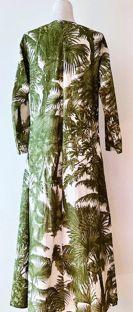 Elegant Floral Block Print Midi Dress; Beautiful and Exotic