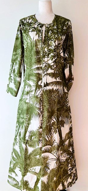 Elegant Floral Block Print Midi Dress; Beautiful and Exotic
