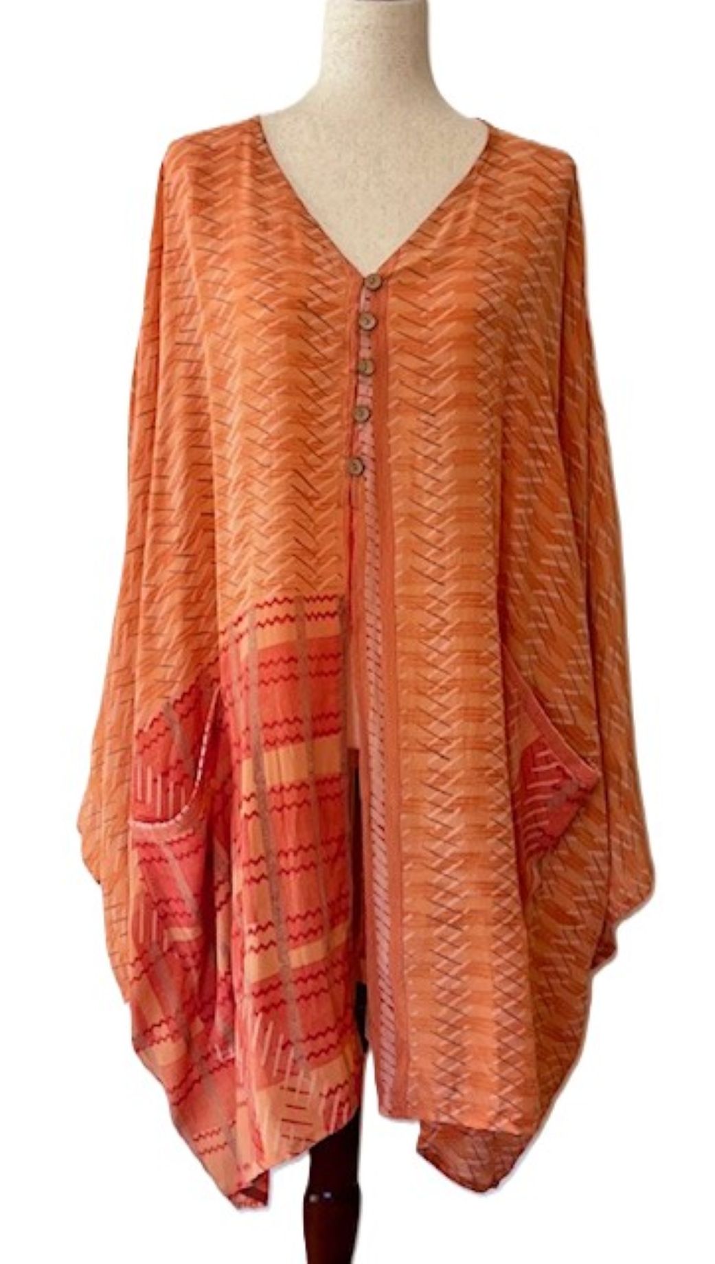 Kantha Bae's Gaia Split Tunic is Stunning (Red Orange)