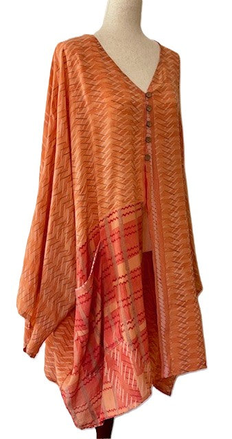 Kantha Bae's Gaia Split Tunic is Stunning (Red Orange)