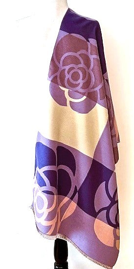 Lilac and Purple Reversible Wrap – Artisan Shawl. Best Seller
