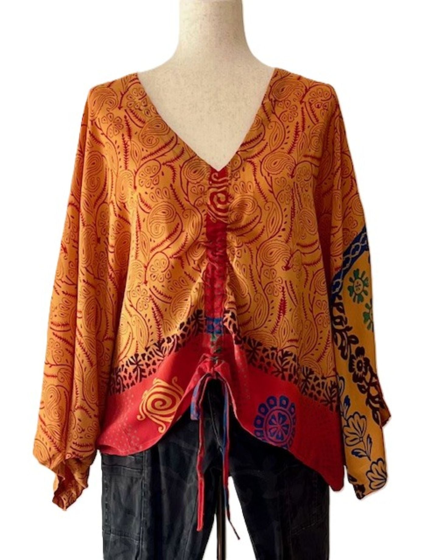 Kantha Bae Crepe Silk Butterfly Top is Groovy (Mixed)