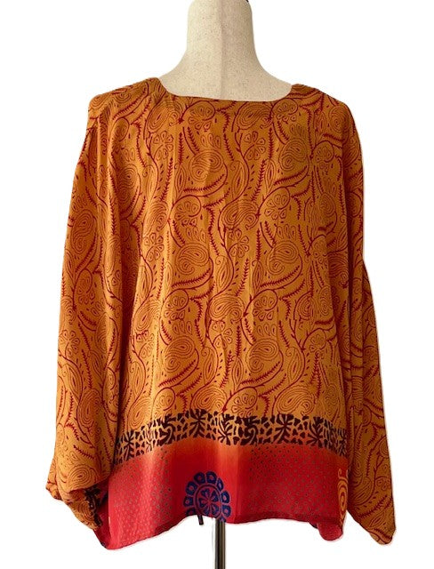 Kantha Bae Crepe Silk Butterfly Top is Groovy (Mixed)