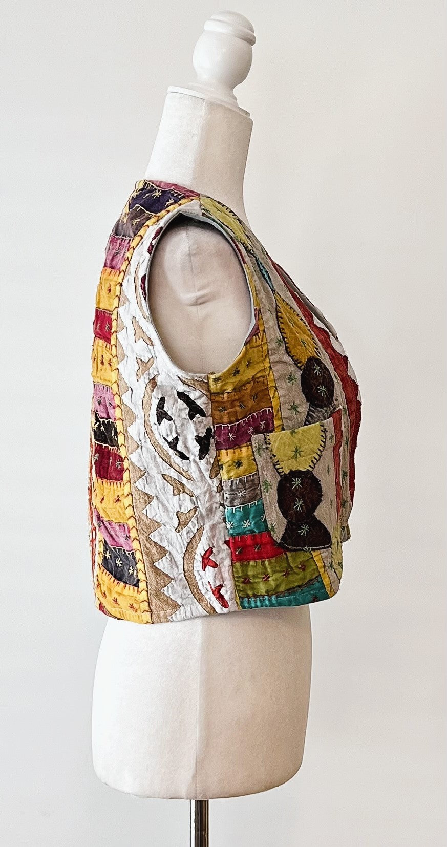 Specialty Collection: Patchwork Short Kantha Vest (Dark tones)