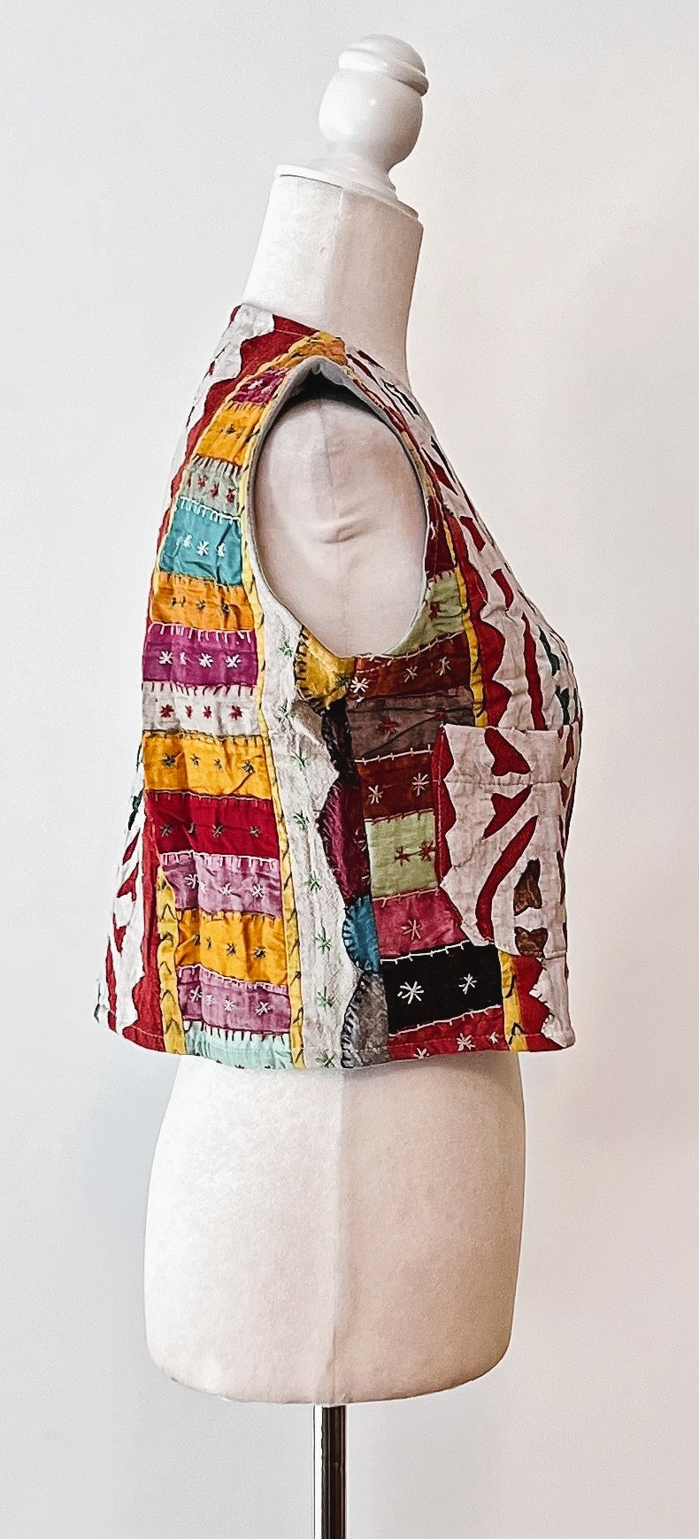 Patchwork Short Kantha Vest (Cutwork)