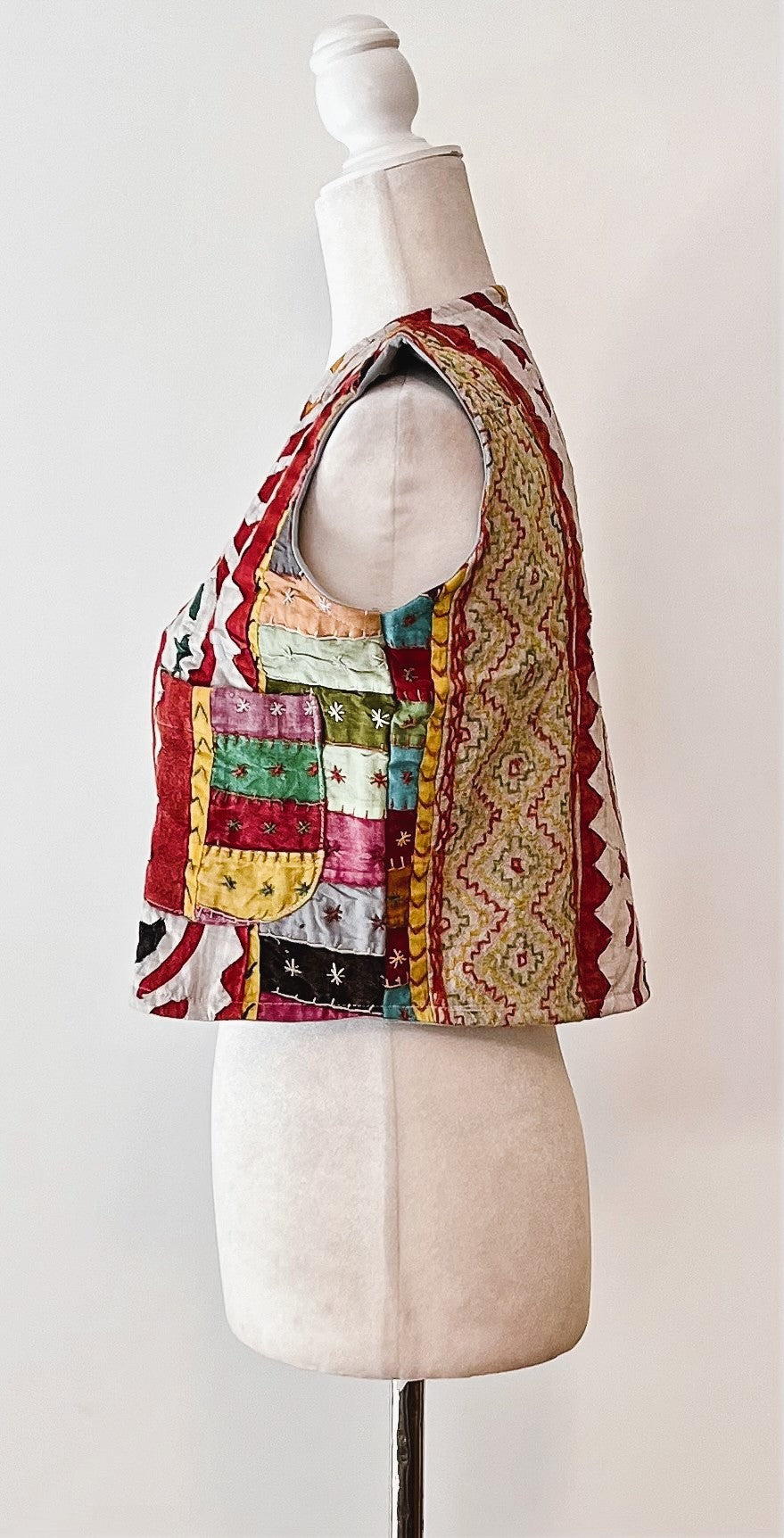 Patchwork Short Kantha Vest (Cutwork)
