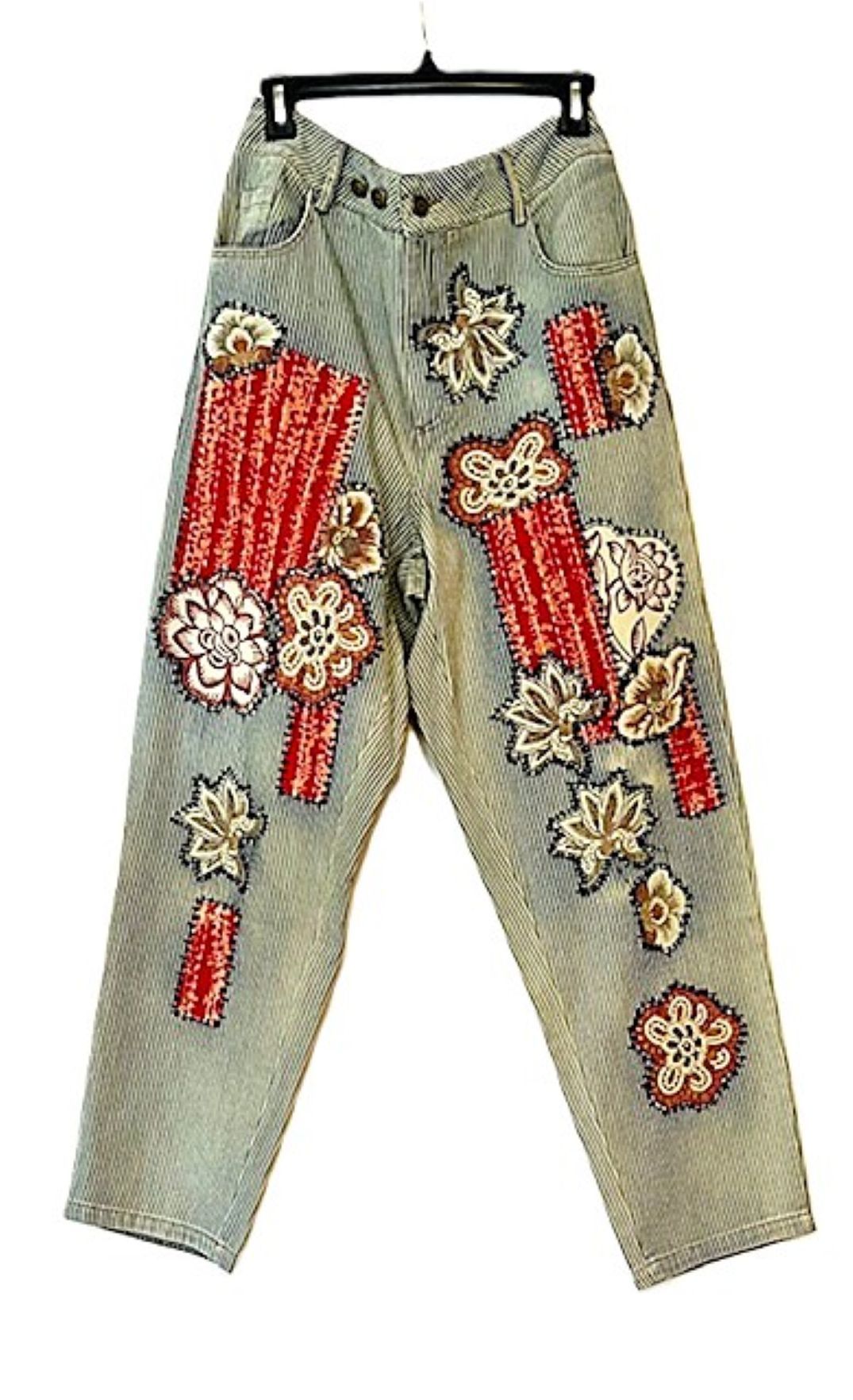 Blooming Breeze Distressed Striped Jeans Are A Best Seller.
