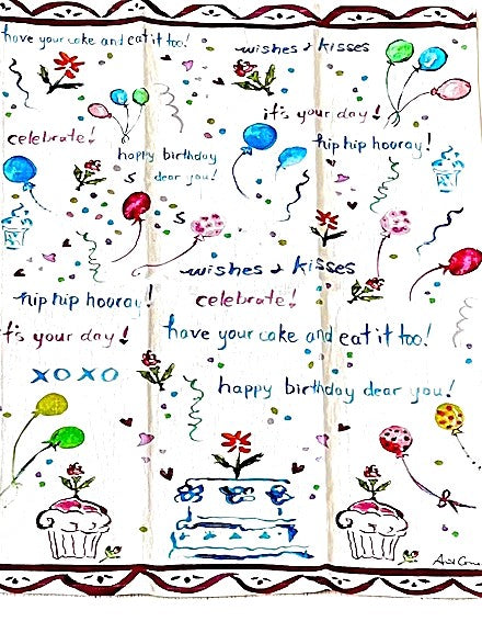 Happy Birthday Watercolor Tablecloth. Great Gift For The Gal Of The Hour