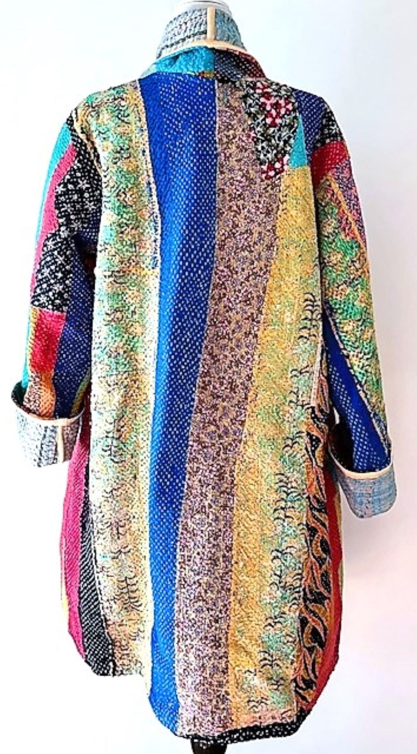 Specialty Collection: Designer Patchwork Hand Embroidered Jacket Fully Reversible. Beautiful (Pastel) (Copy)