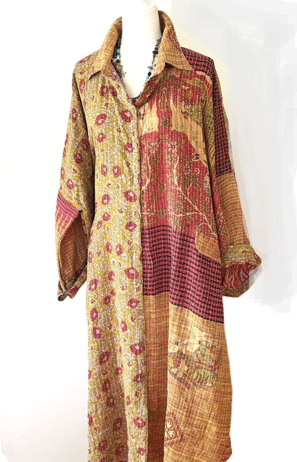 Pareo Kantha Free To Be Longsleeve Maxi. Everyone's Favorite (Bronze)