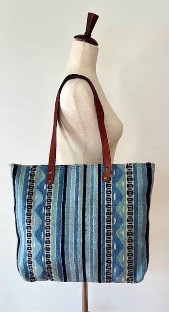 Gifts With A Cause- Handwoven Totes With Leather Trim. Beautiful And One-Of-A-Kind.
