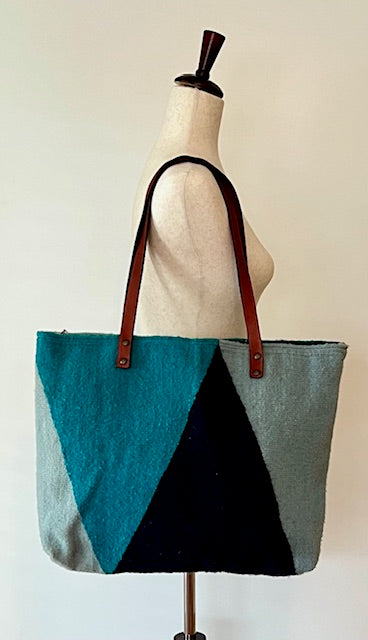 Gifts With A Cause- Handwoven Totes With Leather Trim. Beautiful And One-Of-A-Kind.