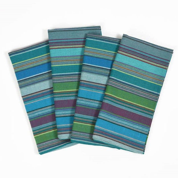 Artisan Hand Woven Guatemalan Napkins, Berry Multi and Jade Multi