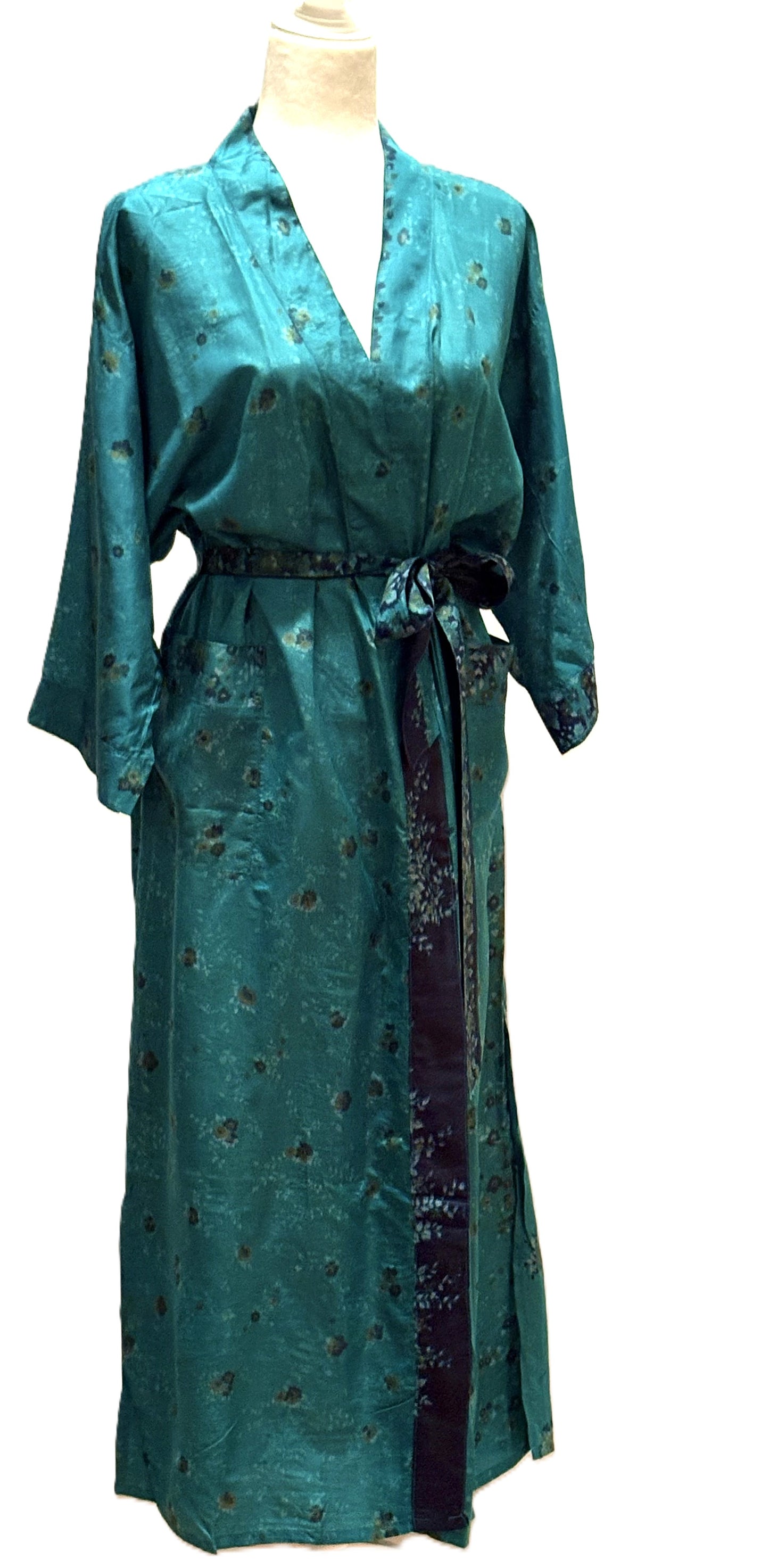 Long Silk Kimono Duster, Dramatic Print Is Perfect For Layering.
