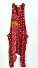 Contemporary Reversable Sleeveless Cotton Jumpsuit (Red Print)