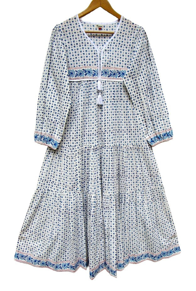 Dresses: Delicate Floral Cotton Maxi. (Petite Fleur)