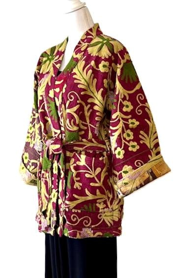 Embroidered Short Jacket With Suzani Embroidery. Artisan Slant.