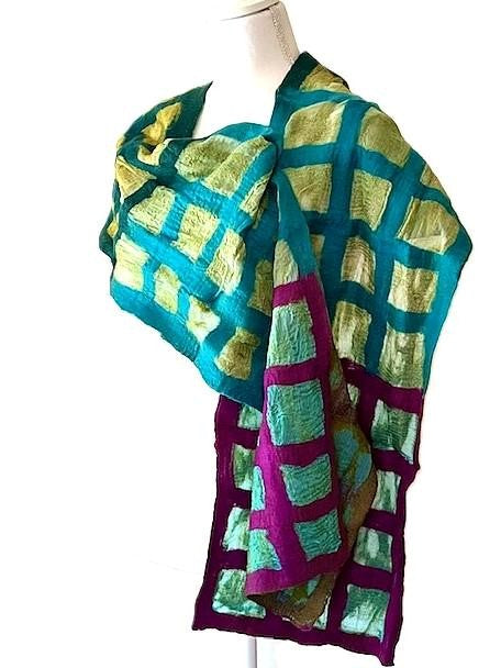 Artisan Silk And Wool Shawl Is a Purchase with a Purpose. (Turquoise)