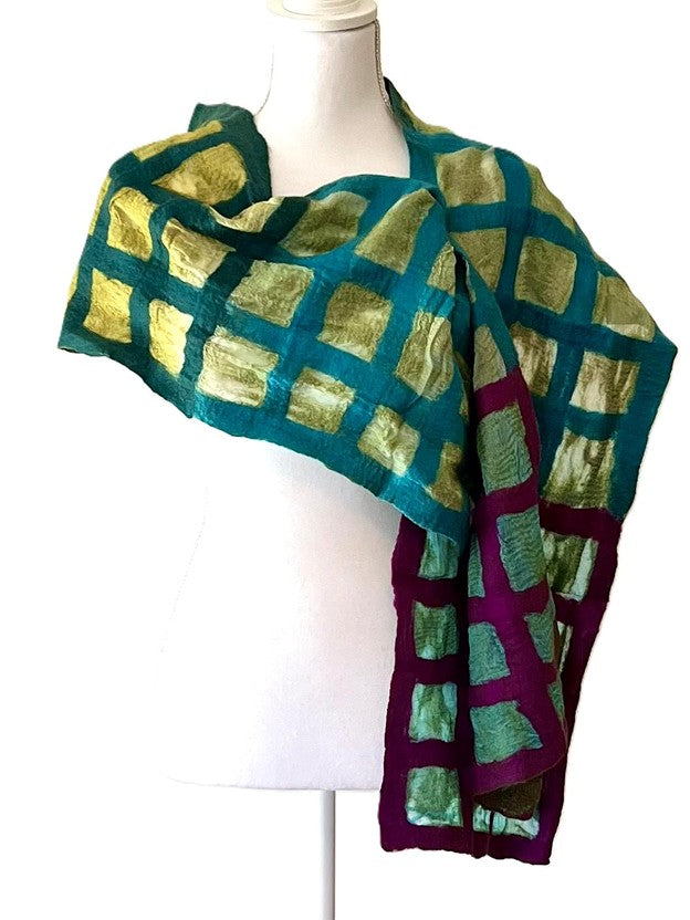 Artisan Silk And Wool Shawl Is a Purchase with a Purpose. (Turquoise)
