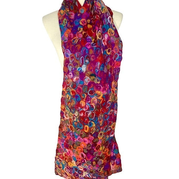 Artisan Silk And Wool Shawl Is Bursting with Color.