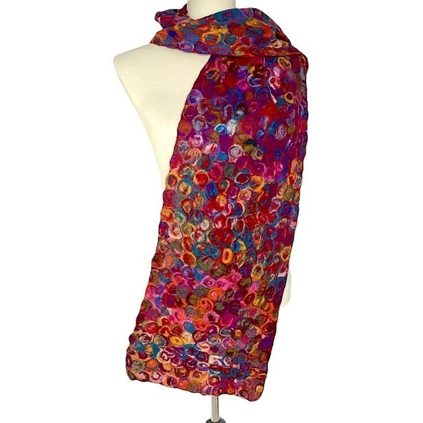 Artisan Silk And Wool Shawl Is Bursting with Color.