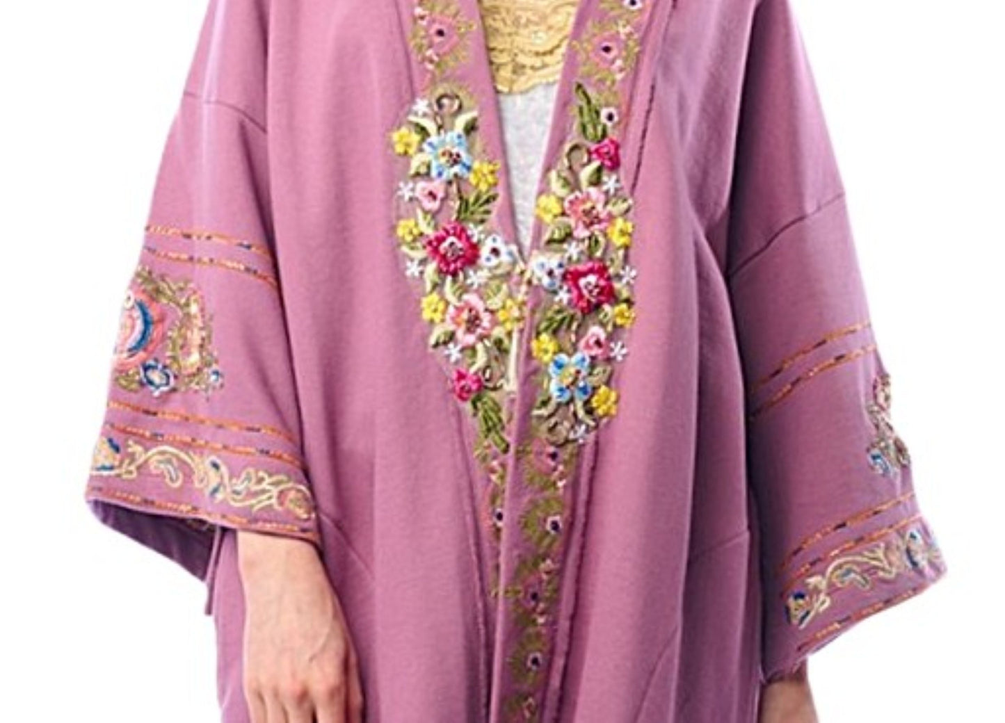 Specialty Collection: Juliette Embellished French Terry Kimono Jacket (Lilac or Maize)