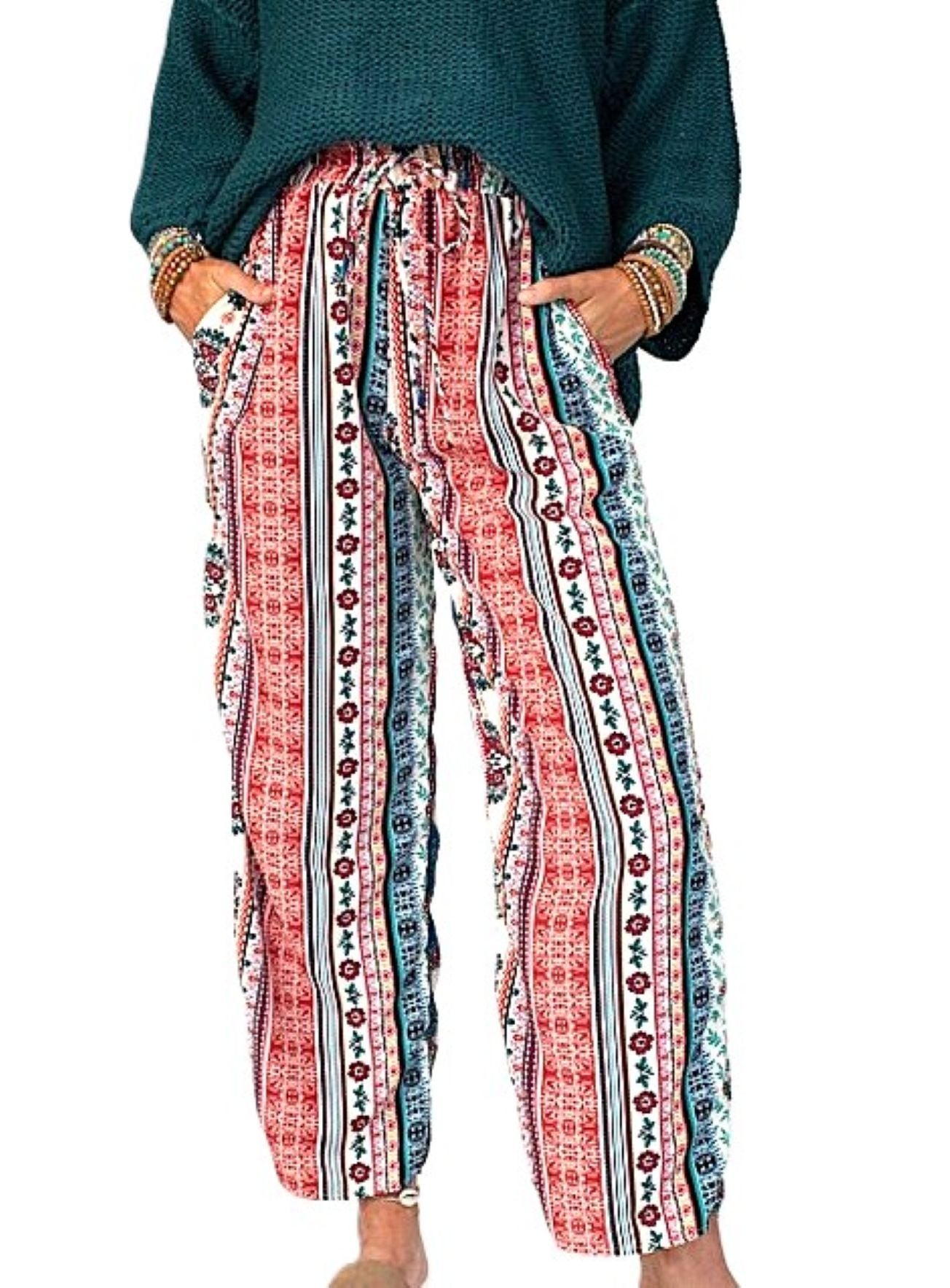 Ultimate "BoHo" Chic Wide Leg Pants. (Multi)