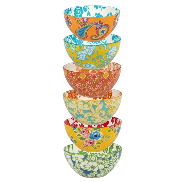 Damask Floral All Purpose Bowls Size 4.75 X 2.25. Sold In Sets of 6. Mixed Prints
