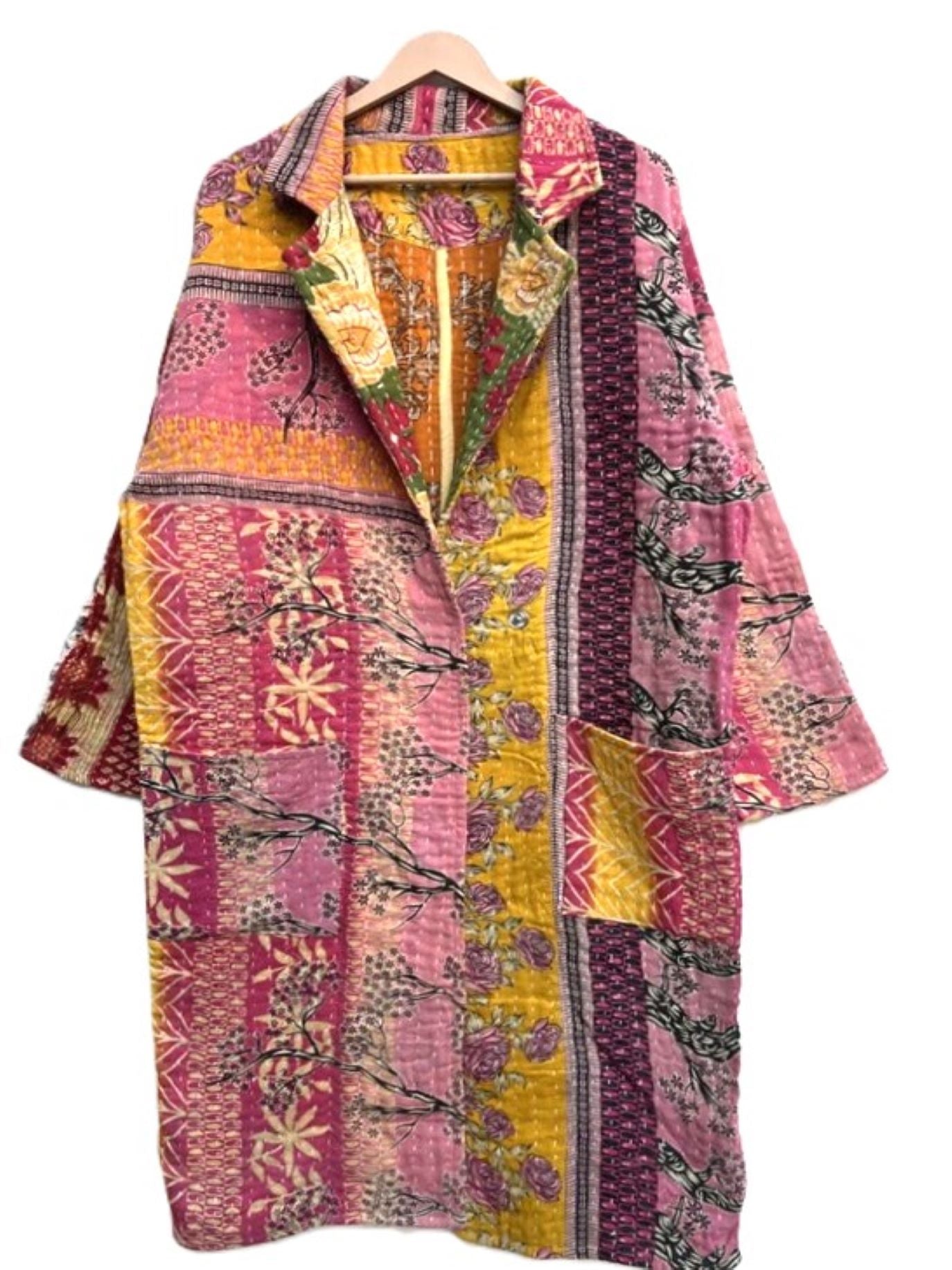 Specialty Collection: Patchwork Stylized Coat Fully Reversible. (Rose)