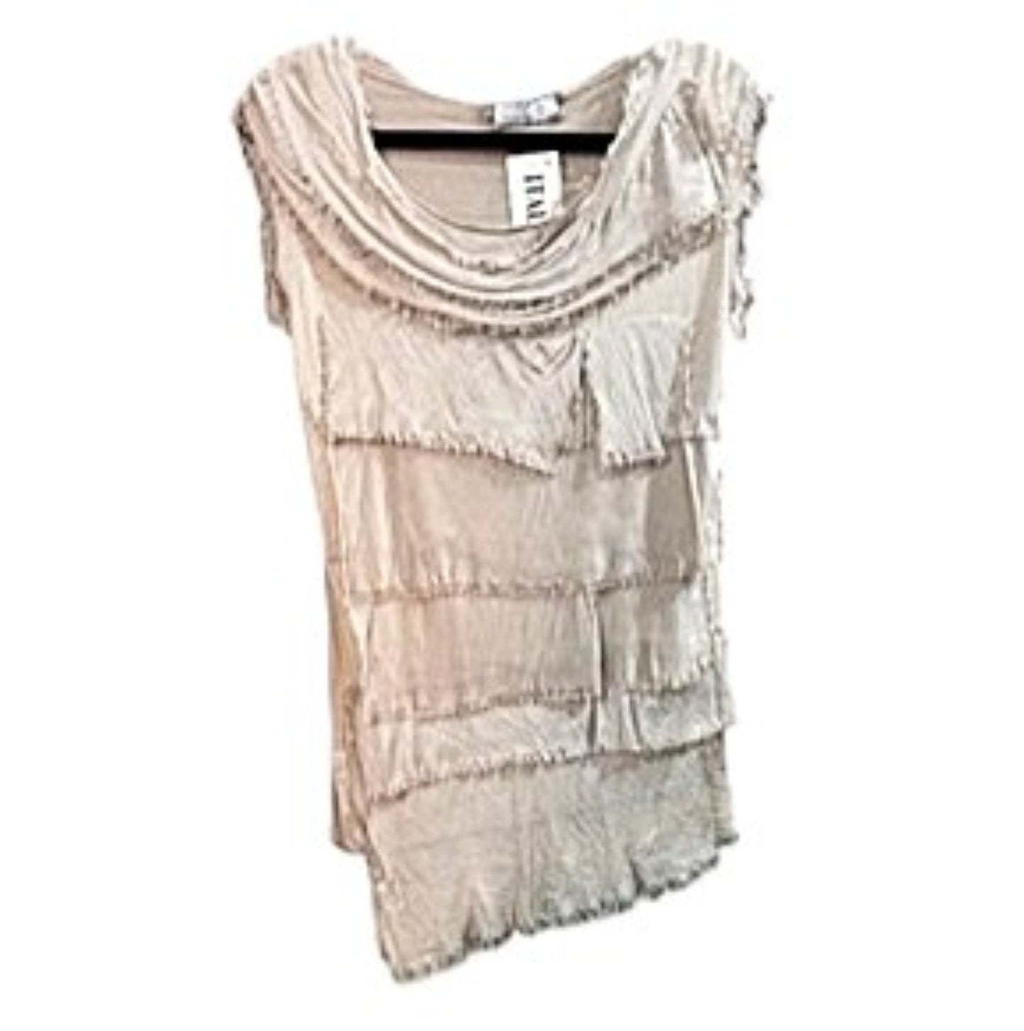 Top- Symmetrical Tiered Italian Silk Is Fashionable. (2 Colors)